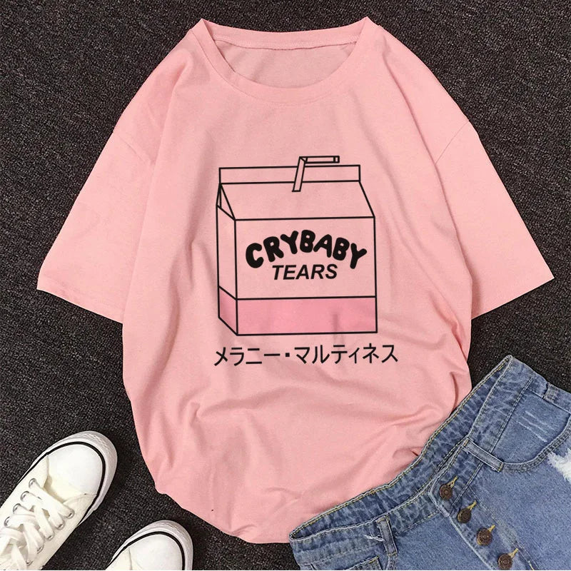 Rózsaszín kawaii póló – cuki nyári darab japán stílusban