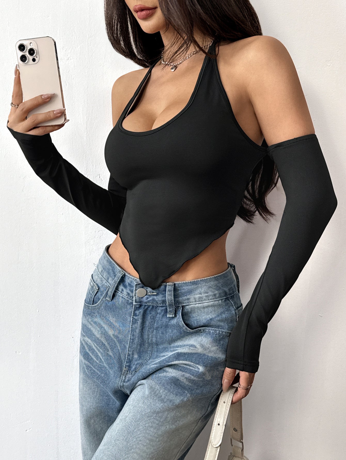 Női slim fazonú, hát nélküli felső – street style nyári darab