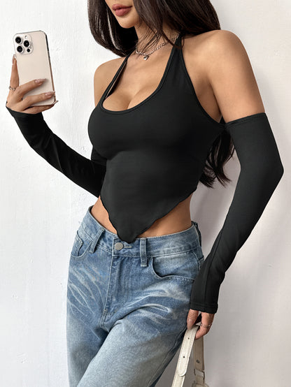 Női slim fazonú, hát nélküli felső – street style nyári darab