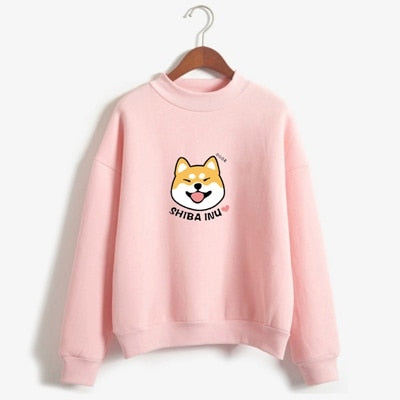 Shiba Inu Kawaii Hoodies – Harajuku Stílusú, Meleg Női Pulóver