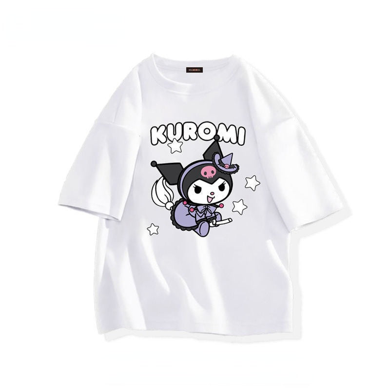 Kawaii Sanrio Kuromi T-shirt – Aranyos Anime Stílusú Póló Rajongóknak