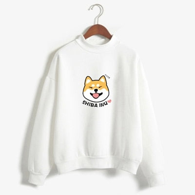 Shiba Inu Kawaii Hoodies – Harajuku Stílusú, Meleg Női Pulóver