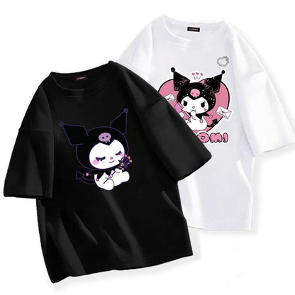 Kawaii Sanrio Kuromi T-shirt – Aranyos Anime Stílusú Póló Rajongóknak