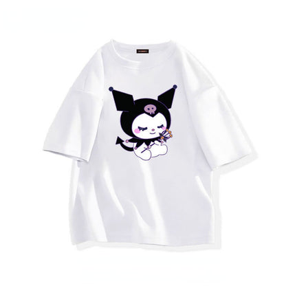 Kawaii Sanrio Kuromi T-shirt – Aranyos Anime Stílusú Póló Rajongóknak