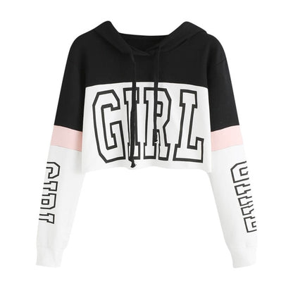 Harajuku Kapucnis Pulóver Női Streetwear Crop Top Hoodie