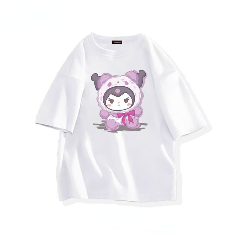 Kawaii Sanrio Kuromi T-shirt – Aranyos Anime Stílusú Póló Rajongóknak