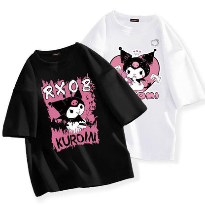 Kawaii Sanrio Kuromi T-shirt – Aranyos Anime Stílusú Póló Rajongóknak