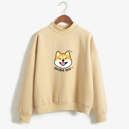 Shiba Inu Kawaii Hoodies – Harajuku Stílusú, Meleg Női Pulóver