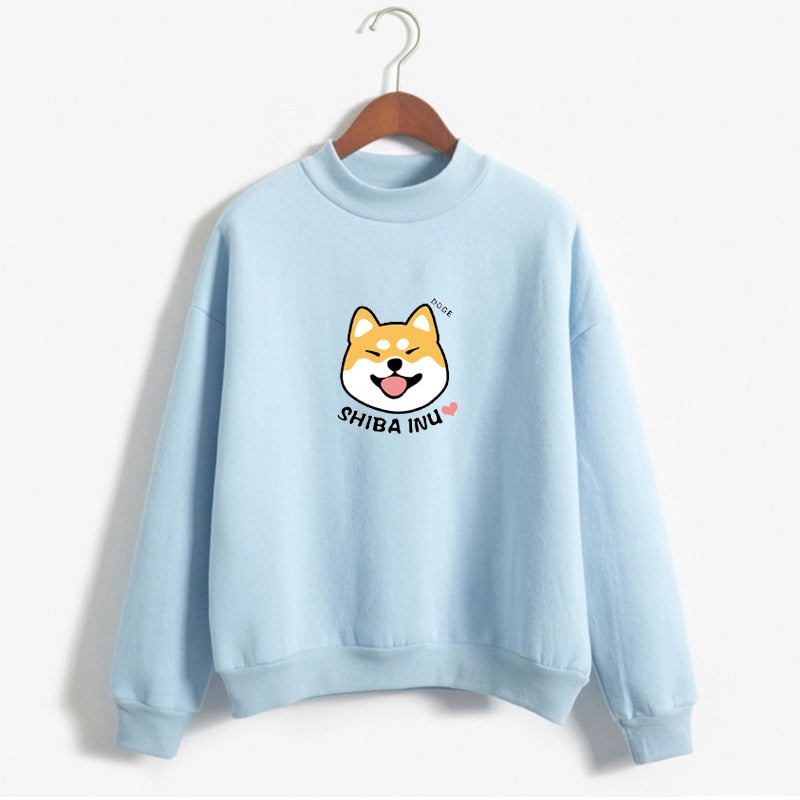 Shiba Inu Kawaii Hoodies – Harajuku Stílusú, Meleg Női Pulóver