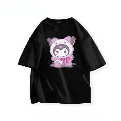 Kawaii Sanrio Kuromi T-shirt – Aranyos Anime Stílusú Póló Rajongóknak