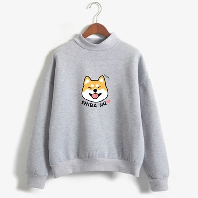 Shiba Inu Kawaii Hoodies – Harajuku Stílusú, Meleg Női Pulóver