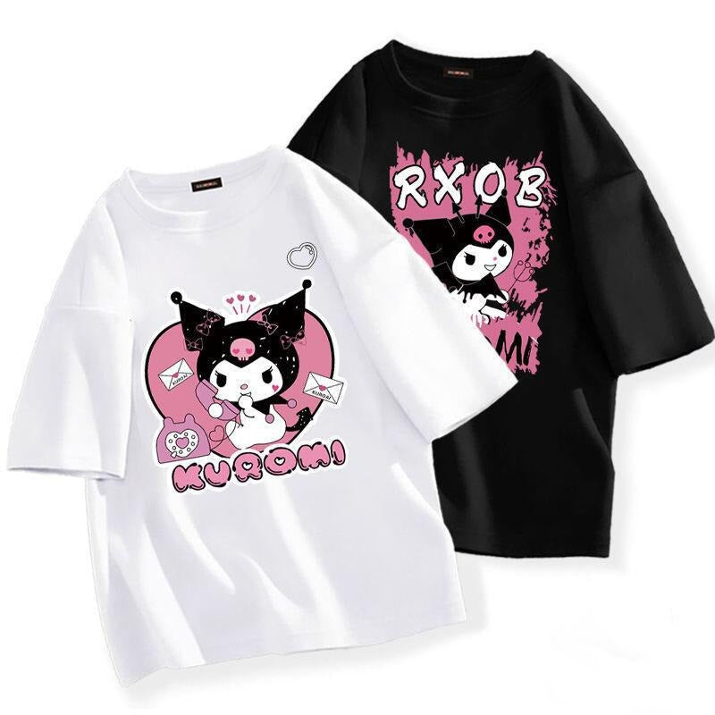 Kawaii Sanrio Kuromi T-shirt – Aranyos Anime Stílusú Póló Rajongóknak