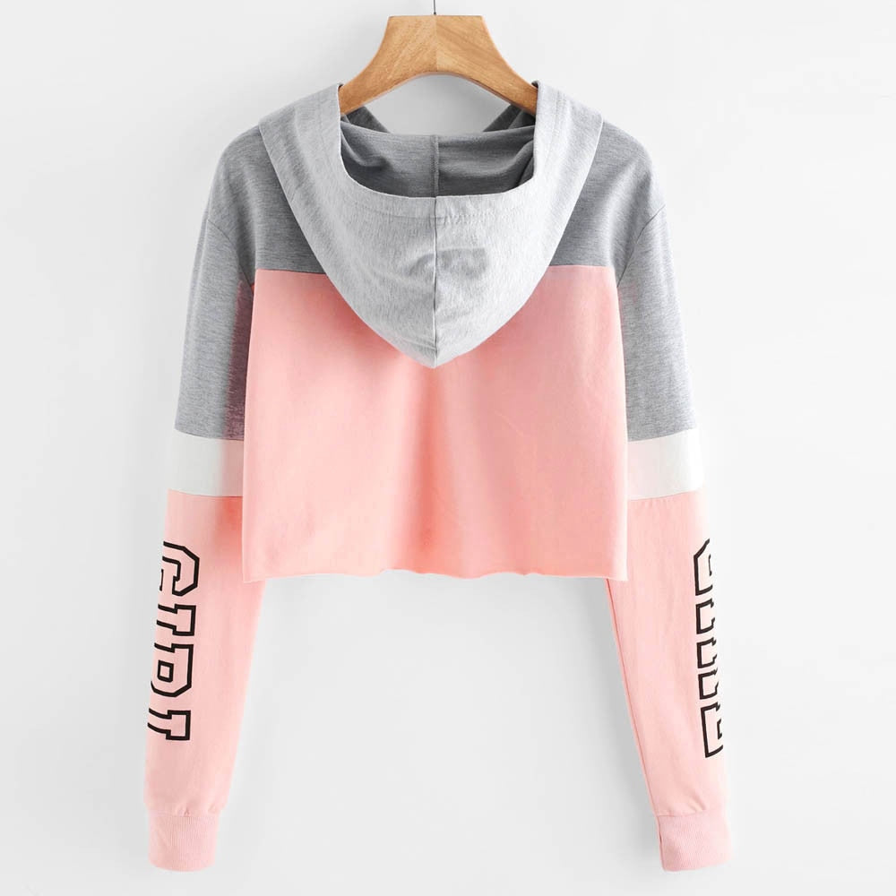 Harajuku Kapucnis Pulóver Női Streetwear Crop Top Hoodie