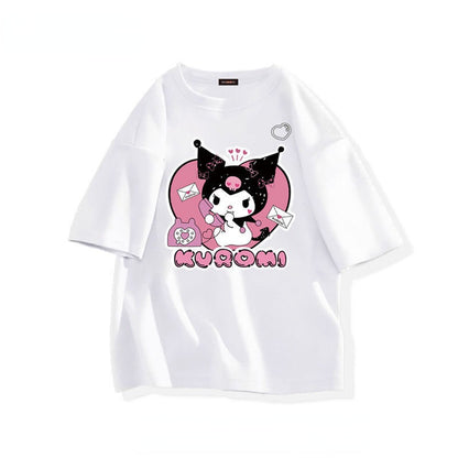 Kawaii Sanrio Kuromi T-shirt – Aranyos Anime Stílusú Póló Rajongóknak