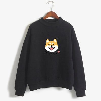 Shiba Inu Kawaii Hoodies – Harajuku Stílusú, Meleg Női Pulóver