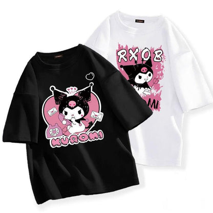 Kawaii Sanrio Kuromi T-shirt – Aranyos Anime Stílusú Póló Rajongóknak