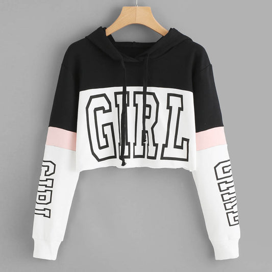 Harajuku Kapucnis Pulóver Női Streetwear Crop Top Hoodie