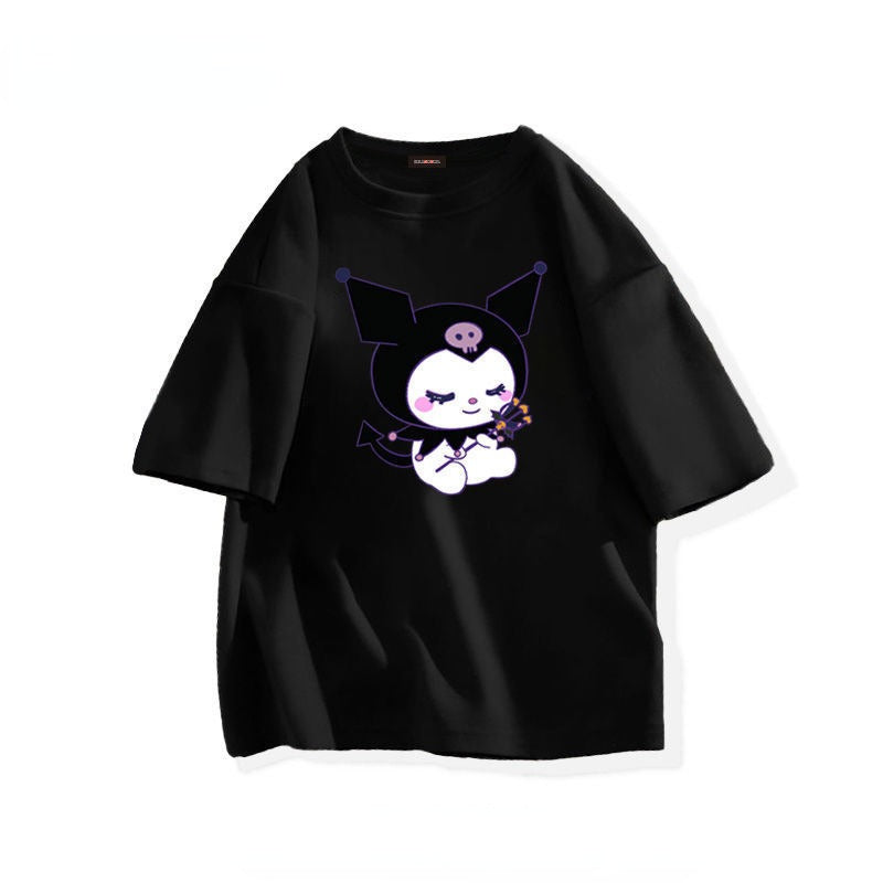 Kawaii Sanrio Kuromi T-shirt – Aranyos Anime Stílusú Póló Rajongóknak