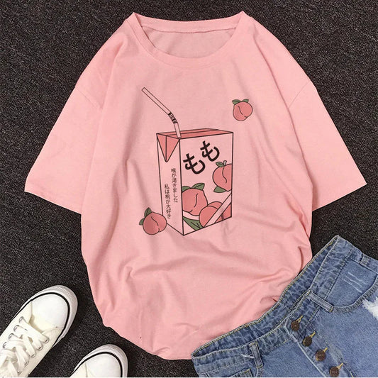 Rózsaszín kawaii póló – cuki nyári darab japán stílusban