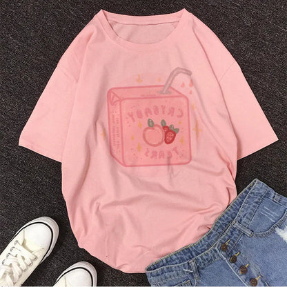 Rózsaszín kawaii póló – cuki nyári darab japán stílusban